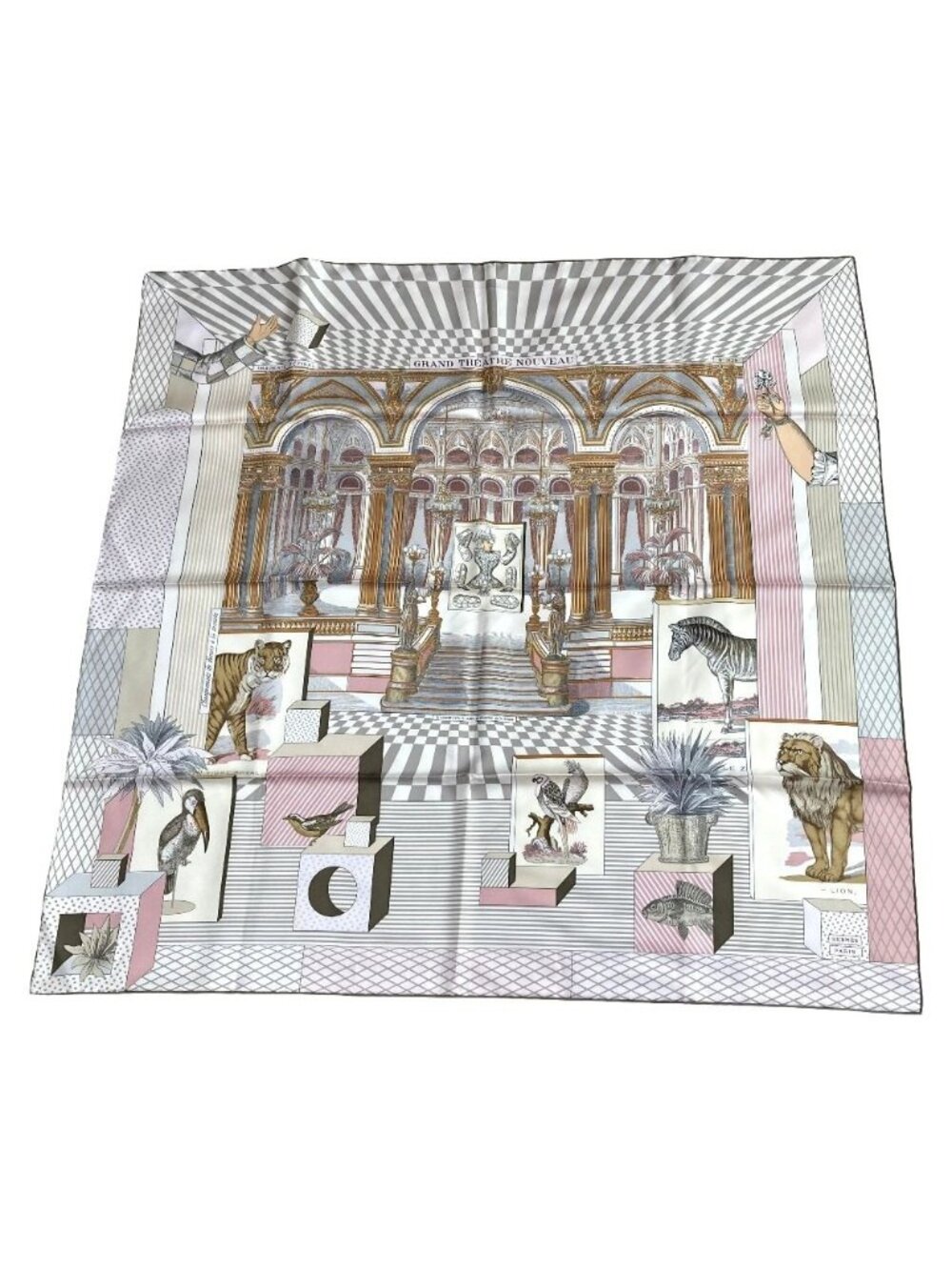 Hermes Carre 90 Grand Theater Nouveau Silk Scarf Multicolor